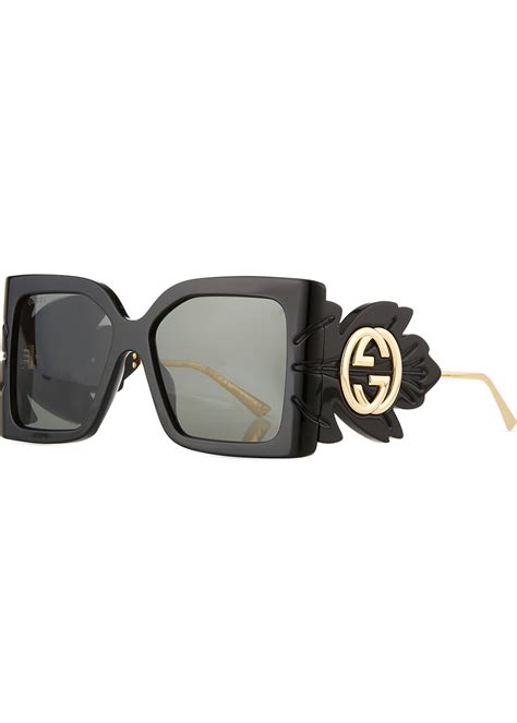 gucci oversized square acetate sunglasses|gucci 57mm square sunglasses.